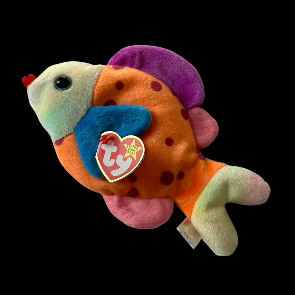 TY Beanie Baby Collection Lips the Colorful Fish 1999 NWT - Picture 1 of 11